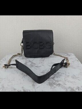 BCBG Black  Crossbody Bag with Chain Strap
